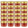 vidaXL 24 pcs Pots à confiture avec couvercles dorés Verre 110 ml