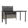 vidaXL Ensemble &agrave; manger jardin et coussins 2 pcs gris rotin