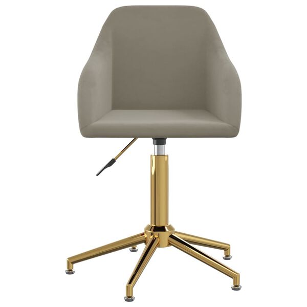 vidaXL Chaise pivotante de salle &agrave; manger Gris clair Velours