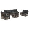 vidaXL Ensemble de canap&eacute; de jardin 9 pc Gris et Gris fonc&eacute; polyrotin
