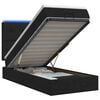 vidaXL Lit coffre avec matelas et LED Noir 90 x 200 cm Tissu