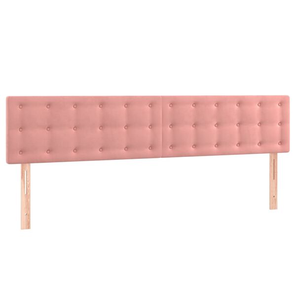 vidaXL T&ecirc;tes de lit 2 pcs Rose 90x5x78/88 cm Velours