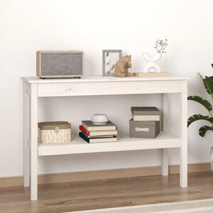 vidaXL Table console Blanc 110x40x75 cm Bois de pin solide