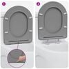 vidaXL Si&egrave;ge de toilette Gris 44 x 36,4 x 3,4 cm Duroplast