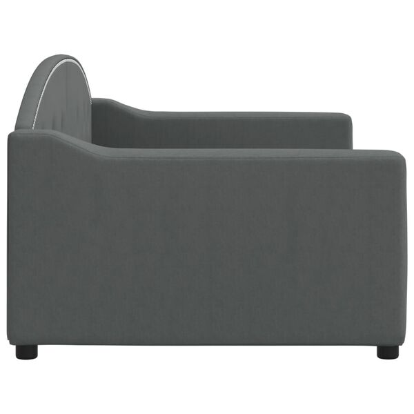 vidaXL Lit de repos sans matelas gris fonc&eacute; 90x200 cm tissu