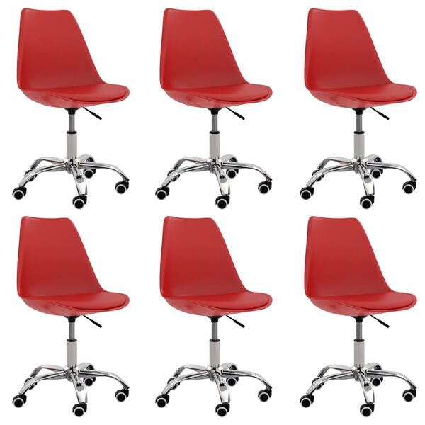 vidaXL Chaises à manger lot de 6 rouge similicuir