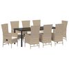 vidaXL Ensemble de salle &agrave; manger pour jardin 9 pc Beige polyrotin