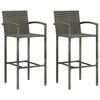 vidaXL Ensemble de bar de jardin 3 pcs Gris