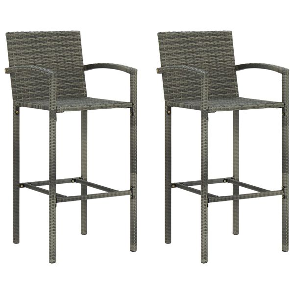 vidaXL Ensemble de bar de jardin 3 pcs Gris