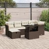 vidaXL Salon de jardin avec coussins 7 pcs marron r&eacute;sine tress&eacute;e
