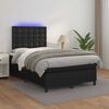 vidaXL Sommier &agrave; lattes de lit matelas LED noir 120x190 cm similicuir