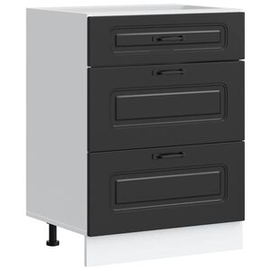 vidaXL Meuble bas de cuisine &laquo; Kalmar &raquo; Bois d'ing&eacute;nierie noir