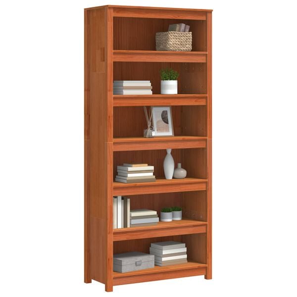 vidaXL Biblioth&egrave;que Cire marron 80 x 35 x 183 cm Bois de pin massif