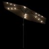 vidaXL Parasol de jardin avec LED et m&acirc;t en acier marron 268x268x226cm