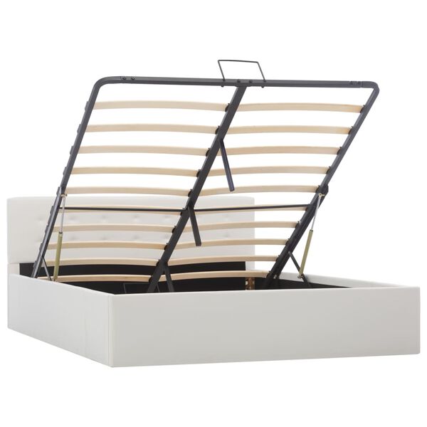 vidaXL Cadre de lit avec rangement hydraulique 140x200 cm similicuir