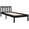 vidaXL Cadre de lit sans matelas noir bois de pin massif