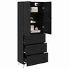 vidaXL Haut Armoire 2 pcs Ch&ecirc;ne noir Bois d'ing&eacute;nierie et verre