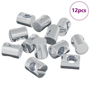 vidaXL &Eacute;crous &agrave; baril 12 pcs Argent&eacute; M6 x 13 mm M&eacute;tал