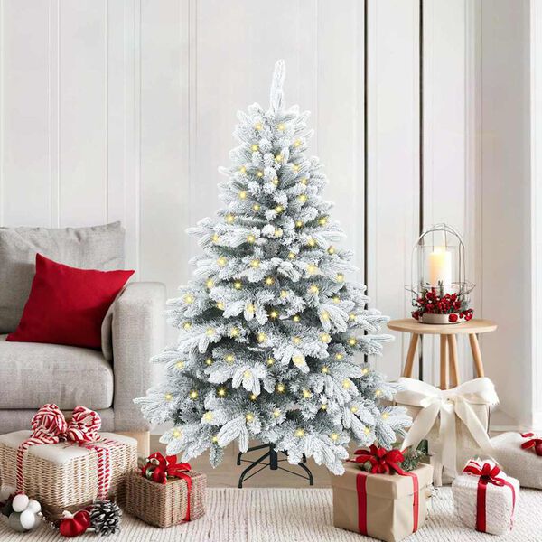 vidaXL Sapin de Noël artificiel avec 150 LED Blanc 150 cm PE et PVC