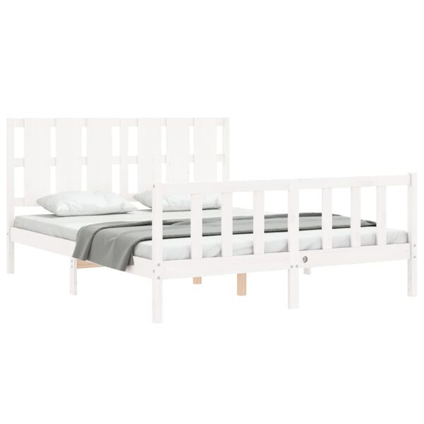 vidaXL Cadre de lit sans matelas blanc 160x200 cm bois de pin massif