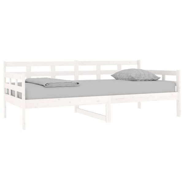 vidaXL Lit de jour sans matelas blanc bois de pin massif 90x190 cm
