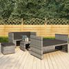 vidaXL Salon de jardin 5 pcs avec coussins r&eacute;sine tress&eacute;e gris
