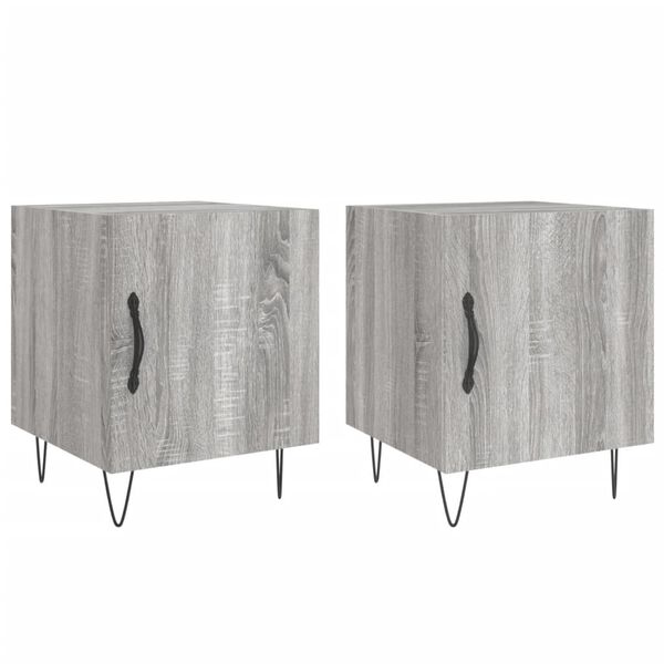 vidaXL Tables de chevet 2 pcs sonoma gris 40x40x50cm bois d'ingénierie