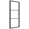 vidaXL Porte int&eacute;rieure Verre ESG et aluminium 83x201,5 cm Noir