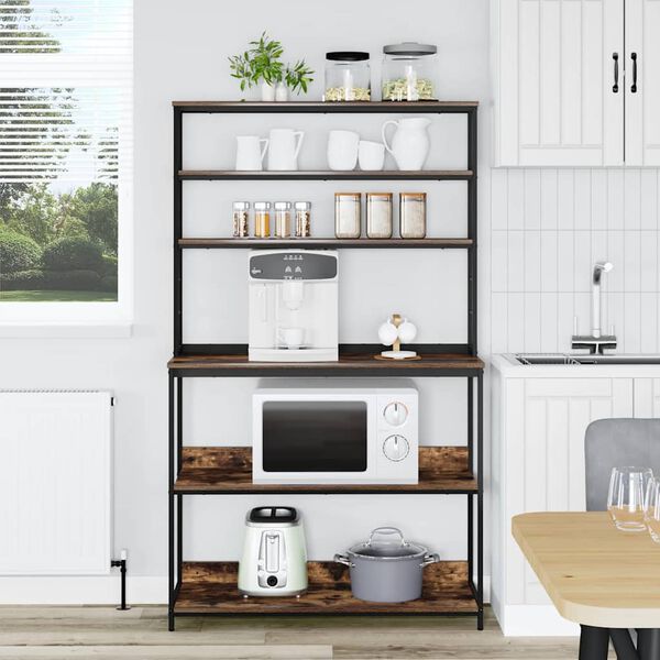 vidaXL &Eacute;tag&egrave;re de cuisine Ch&ecirc;ne fum&eacute; 100 x 40 x 168 cm