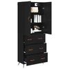 vidaXL Haut Armoire Ch&ecirc;ne noir 69,5 x 34 x 180 cm Bois d'ing&eacute;nierie