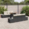 vidaXL Ensemble de canapé de jardin 7 pcs Noir Poly rotin