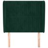 vidaXL T&ecirc;te de lit avec oreilles Vert fonc&eacute; 83x23x118/128 cm Velours