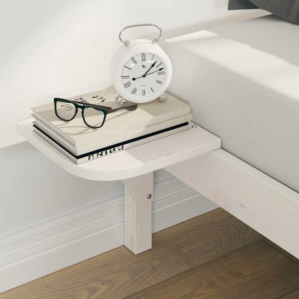 vidaXL Cadre de lit avec tables de chevet Blanc 200 x 210 cm