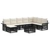 vidaXL Ensemble de canap&eacute; de jardin 9 pc Noir polyrotin