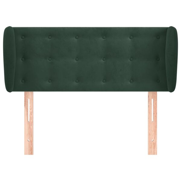 vidaXL Tête de lit avec oreilles Vert foncé 83x23x78/88 cm Velours
