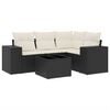 vidaXL Salon de jardin 5 pcs avec coussins noir r&eacute;sine tress&eacute;e