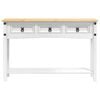 vidaXL Table d'appoint Corona Blanc 114 x 34,5 x 73 cm Pin massif