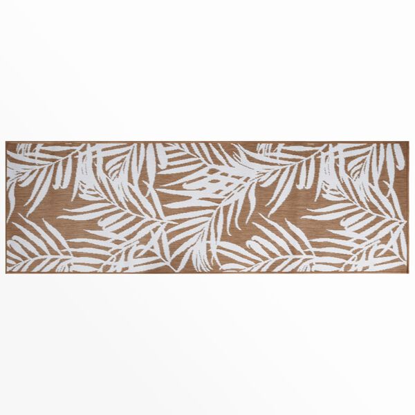 vidaXL Tapis d'extérieur marron et blanc 80x250 cm design réversible