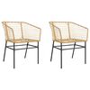 vidaXL Chaises de jardin lot de 2 marron r&eacute;sine tress&eacute;e