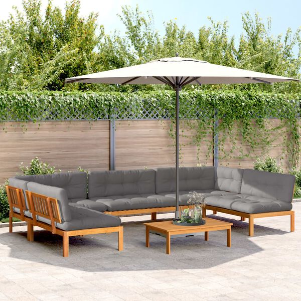 vidaXL Salon palette de jardin avec coussins 6pcs bois d'acacia massif