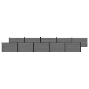vidaXL Panneau de cl&ocirc;ture 10 pcs WPC et Aluminium Gris