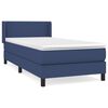 vidaXL Sommier &agrave; lattes de lit avec matelas Bleu 100x200 cm Tissu