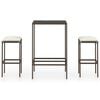 vidaXL Ensemble de bar de jardin 3 pcs coussins Résine tressée Marron