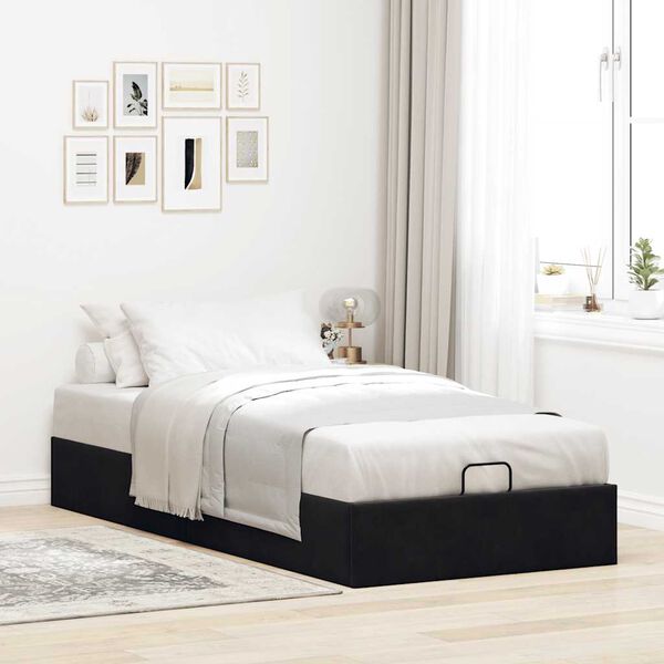 vidaXL Cadre de lit ottoman sans matelas noir 80x200 cm velours
