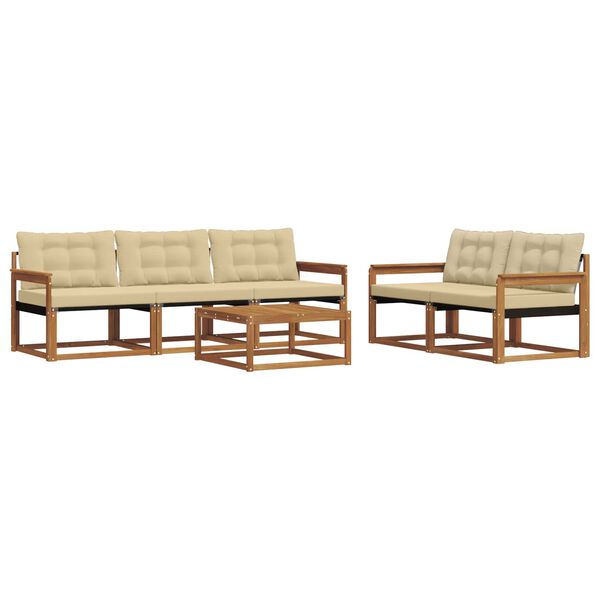 vidaXL Ensemble de canap&eacute;s d'ext&eacute;rieur 6 pcs Naturel et Beige