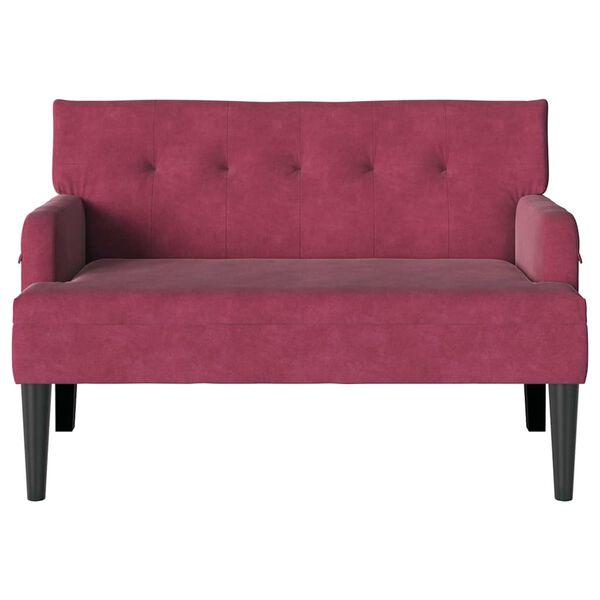 vidaXL Banc Chesterfield Bordeaux 112 x 65.5 x 75 cm Velours