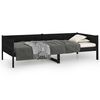 vidaXL Lit de jour sans matelas noir bois de pin massif 90x190 cm
