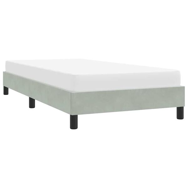 vidaXL Cadre de lit sans matelas gris clair 100x220 cm velours
