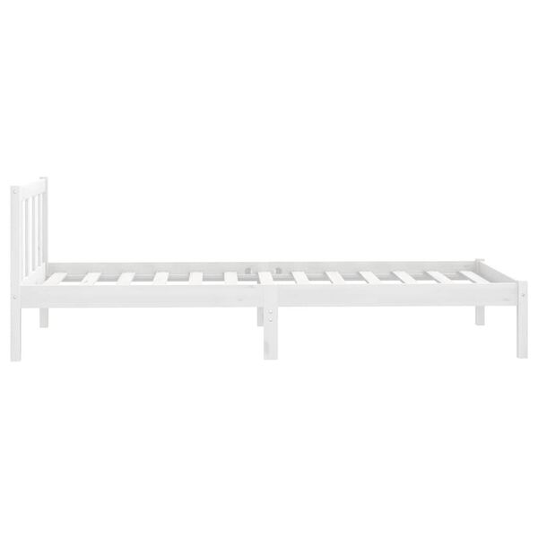 vidaXL Cadre de lit sans matelas blanc bois massif 90x200 cm