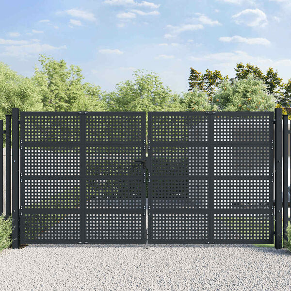 vidaXL Portail de jardin Anthracite 400 x 175 cm Acier